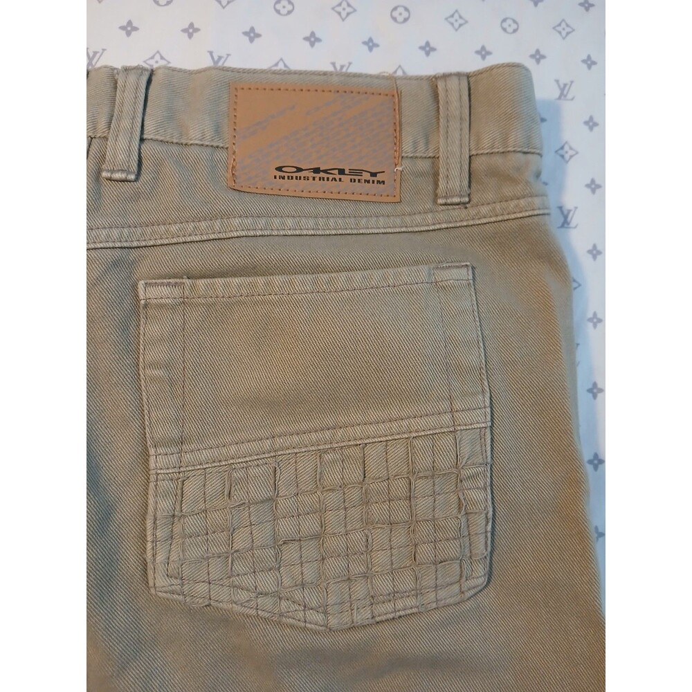 Oakley Industrial Denim Jeans Mens 31 X 34 Beige Pants Slim Fit 100% Cotton